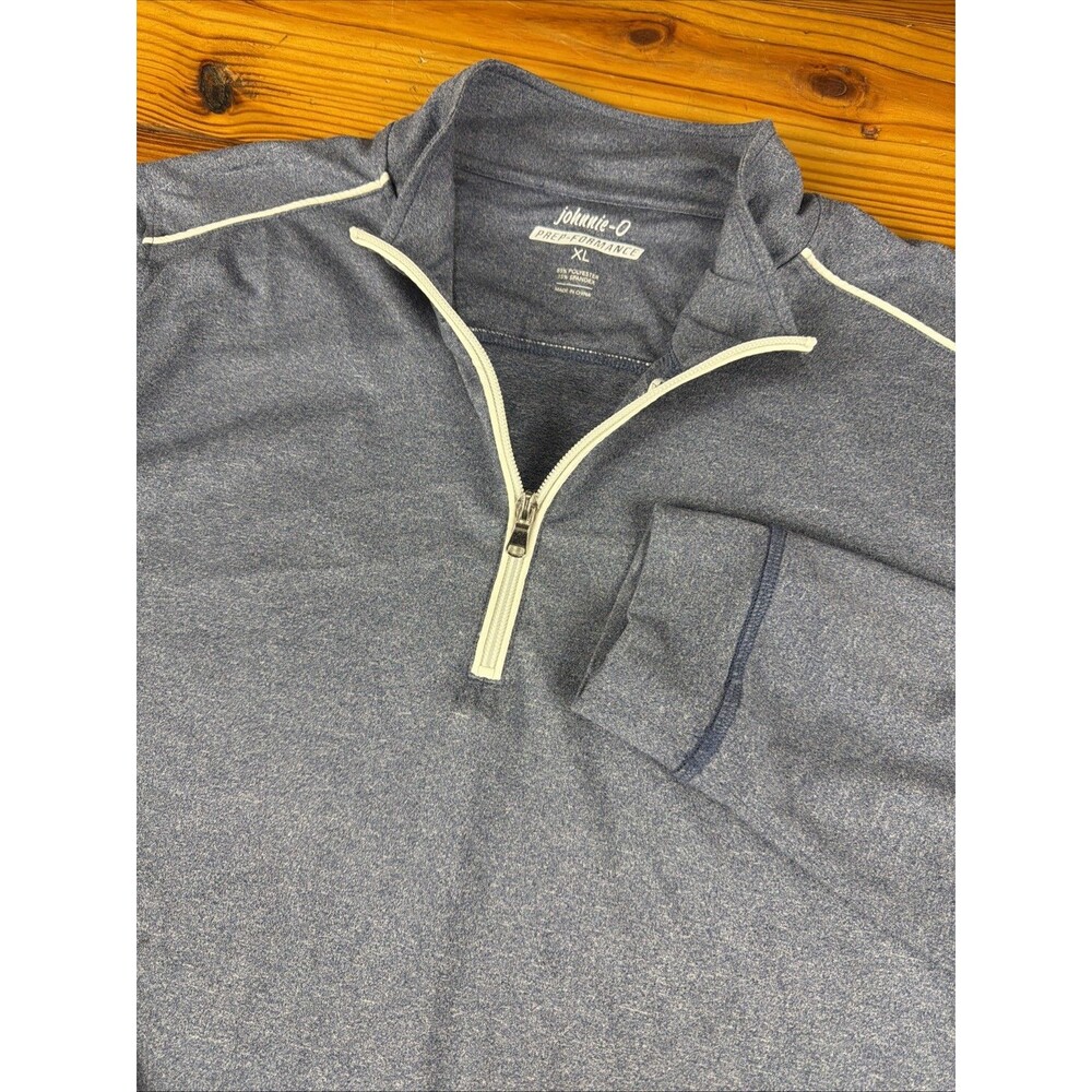 Johnnie O Prep Performance Mens XL Blue Heathered Quarter Zip Golf Casual